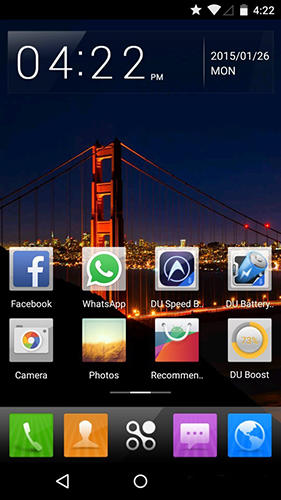 Les captures d'écran du programme DU Launcher pour le portable ou la tablette Android.