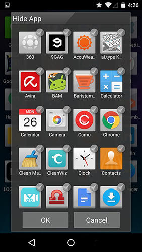 Les captures d'écran du programme DU Launcher pour le portable ou la tablette Android.