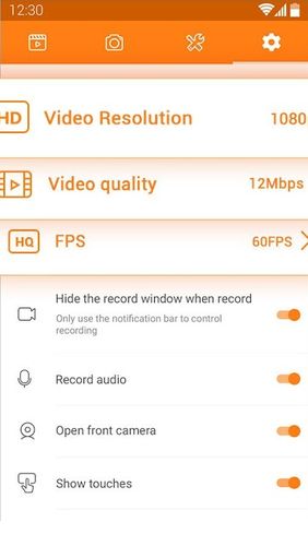 Capturas de pantalla del programa DU recorder – Screen recorder, video editor, live para teléfono o tableta Android.
