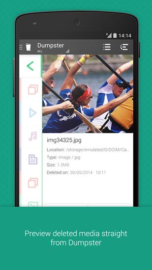 Aplicativo Dumpster para Android, baixar grátis programas para celulares e tablets.