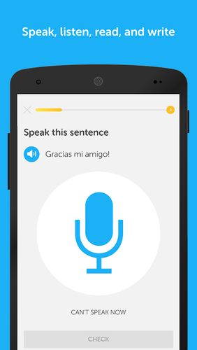 アンドロイドの携帯電話やタブレット用のプログラムDuolingo: Learn languages free のスクリーンショット。