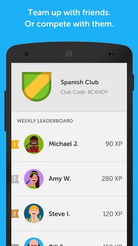 Capturas de tela do programa Duolingo: Learn languages free em celular ou tablete Android.