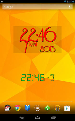 Screenshots des Programms Easy clock widget für Android-Smartphones oder Tablets.