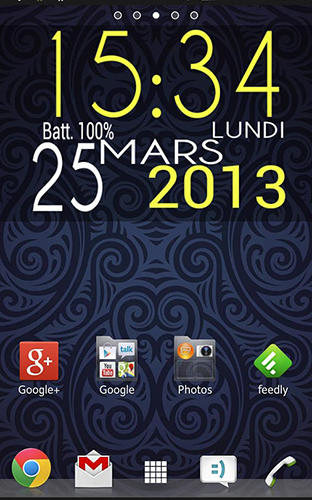 Screenshots of Easy clock widget program for Android phone or tablet.