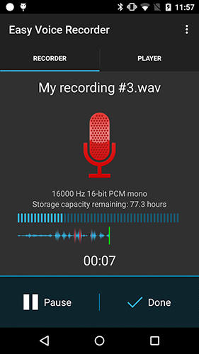 Laden Sie kostenlos Easy voice recorder pro für Android Herunter. Programme für Smartphones und Tablets.