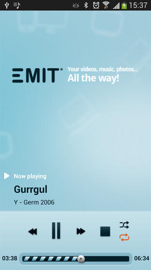 Screenshots of Emit: Streaming program for Android phone or tablet.