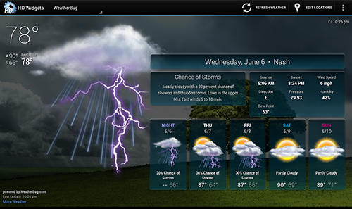 Додаток eWeather HD для Андроїд, скачати безкоштовно програми для планшетів і телефонів.