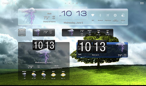 Les captures d'écran du programme eWeather HD pour le portable ou la tablette Android.
