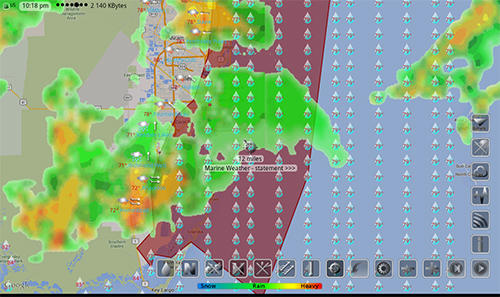 Screenshots of Weather Mapper program for Android phone or tablet.