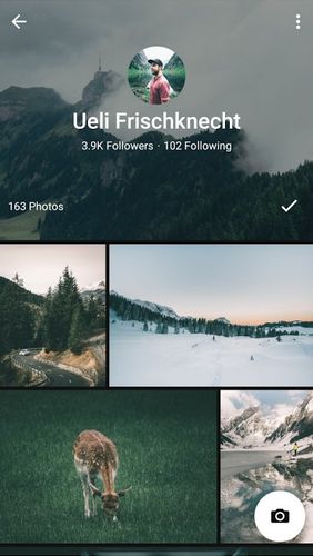 Capturas de tela do programa EyeEm - Camera & Photo filter em celular ou tablete Android.