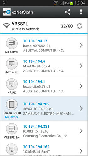 Aplicativo ezNetScan para Android, baixar grátis programas para celulares e tablets.