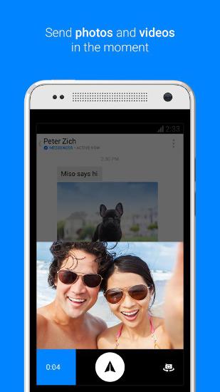 Les captures d'écran du programme Facebook Messenger pour le portable ou la tablette Android.