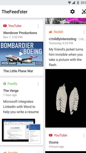 Screenshots of Feedster - News aggregator with smart features program for Android phone or tablet.