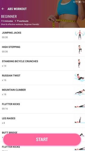 Aplicativo Female fitness - Women workout para Android, baixar grátis programas para celulares e tablets.