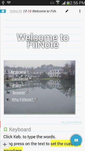 Descargar gratis FiiNote: Note everything para Android. Programas para teléfonos y tabletas.