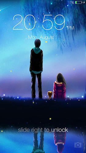 Screenshots des Programms Fireflies: Lockscreen für Android-Smartphones oder Tablets.