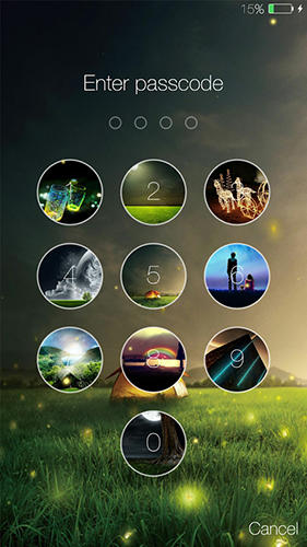 Screenshots of Fireflies: Lockscreen program for Android phone or tablet.