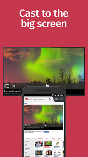 Les captures d'écran du programme Opera mini pour le portable ou la tablette Android.