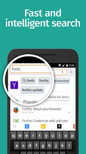 Capturas de pantalla del programa Mozilla Firefox para teléfono o tableta Android.