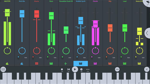 Les captures d'écran du programme FL Studio pour le portable ou la tablette Android.