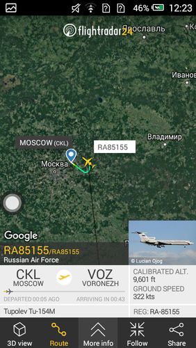 Скріншот програми Flightradar24 - Flight tracker на Андроїд телефон або планшет.