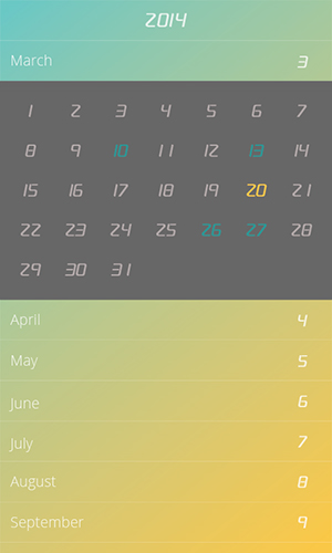 Télécharger gratuitement Flip calendar + widget pour Android. Programmes sur les portables et les tablettes.