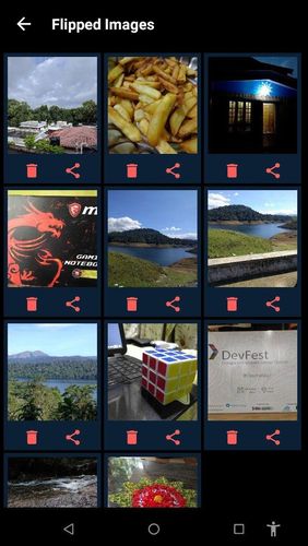 Screenshots of Flip image - Mirror image (Rotate images) program for Android phone or tablet.