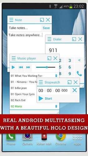 Laden Sie kostenlos Floating apps (multitasking) für Android Herunter. Programme für Smartphones und Tablets.