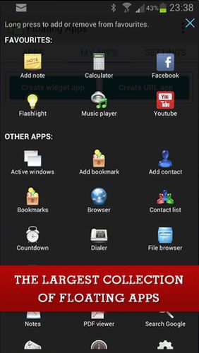 Die App Floating apps (multitasking) für Android, Laden Sie kostenlos Programme für Smartphones und Tablets herunter.
