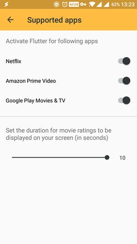 アンドロイド用のアプリFlutter - Instant movie ratings 。タブレットや携帯電話用のプログラムを無料でダウンロード。