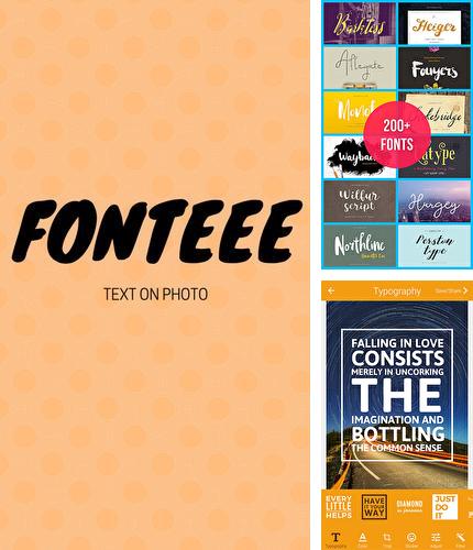 Кроме программы Symbols keyboard and text art для Андроид, можно бесплатно скачать Fonteee: Text on photo на Андроид телефон или планшет.