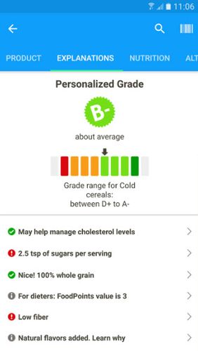 Aplicación Fooducate: Healthy weight loss & calorie counter para Android, descargar gratis programas para tabletas y teléfonos.