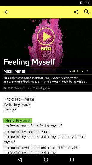 Aplicativo Genius: Song and Lyrics para Android, baixar grátis programas para celulares e tablets.