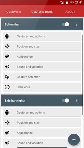 Capturas de pantalla del programa Gesture control - Next level navigation para teléfono o tableta Android.