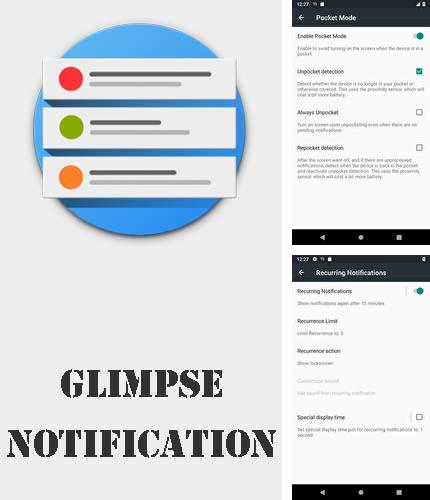 Besides Selfishop: Art Camera Android program you can download Glimpse notifications for Android phone or tablet for free.