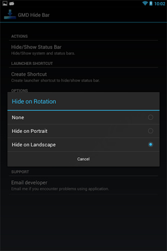GMD hide bar app for Android, download programs for phones and tablets for free.