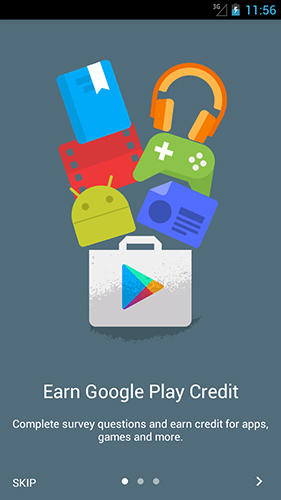 Screenshots des Programms Google opinion rewards für Android-Smartphones oder Tablets.