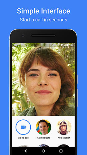 Les captures d'écran du programme Google duo pour le portable ou la tablette Android.