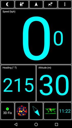 Les captures d'écran du programme GPS test pour le portable ou la tablette Android.