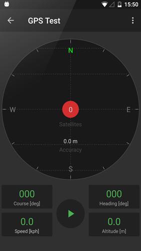 Les captures d'écran du programme GPS Tools pour le portable ou la tablette Android.