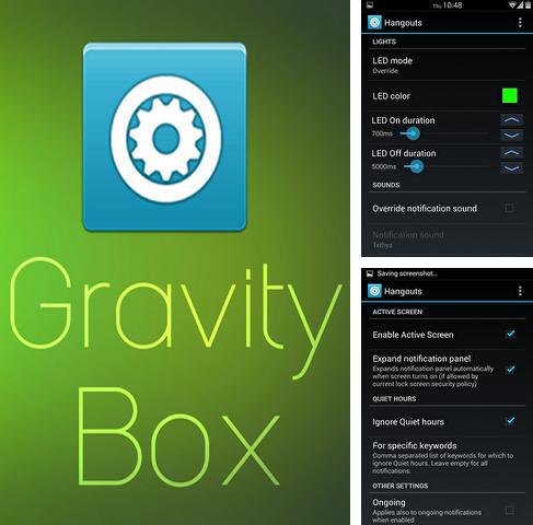 アンドロイド用のプログラム Mail reader のほかに、アンドロイドの携帯電話やタブレット用の Gravity Box を無料でダウンロードできます。