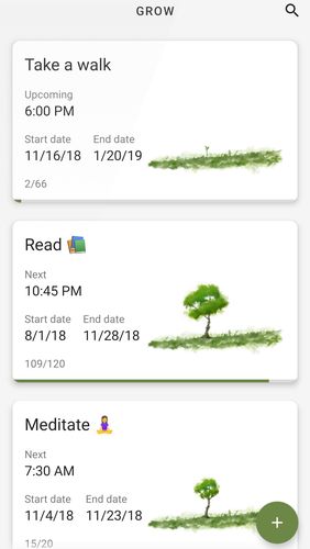 Grow - Habit tracking app for Android, download programs for phones and tablets for free.