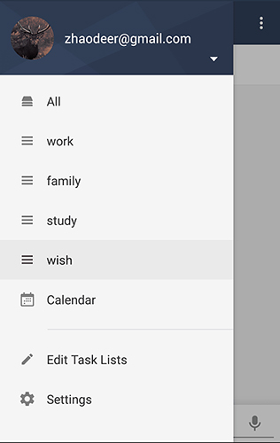 Скріншот програми G tasks на Андроїд телефон або планшет.