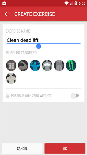 Capturas de tela do programa Gym Journal: Fitness Diary em celular ou tablete Android.