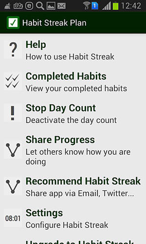 Aplicativo Habit streak plan para Android, baixar grátis programas para celulares e tablets.