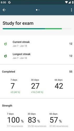 Capturas de pantalla del programa Habitory: Habit tracker para teléfono o tableta Android.