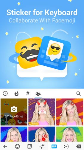 Скріншот додатки HAHAmoji - Animated face emoji GIF для Андроїд. Робочий процес.