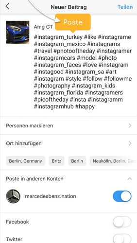アンドロイドの携帯電話やタブレット用のプログラムHashtag inspector - Instagram hashtag generator のスクリーンショット。