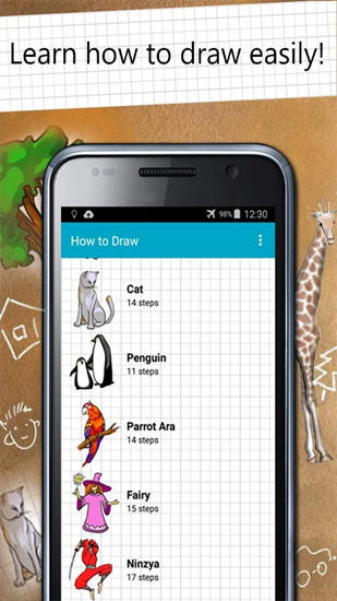 Бесплатно скачать программу How to Draw на Андроид телефоны и планшеты.
