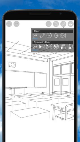 アンドロイドの携帯電話やタブレット用のプログラムibis Paint X のスクリーンショット。